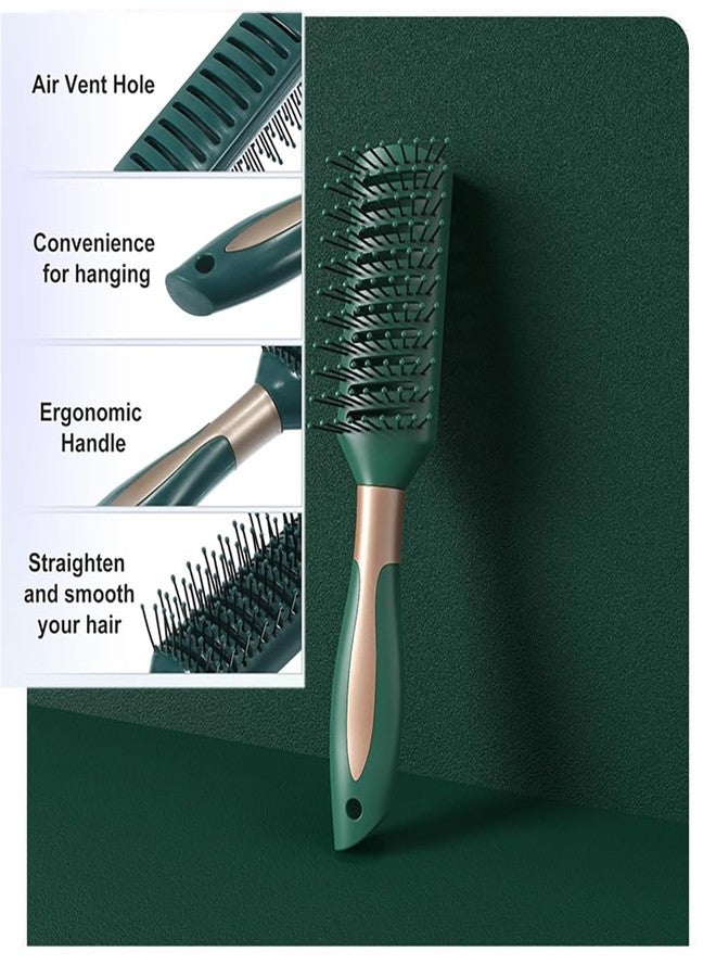 JEVIMORY Vent Hair Brush for Women and Men, Detangling Wet Hair Brush with Ball Tipped Bristles for Wet/Dry Hair - All Hair Types with Nylon Bristles, Green (1 Pack-Green) - Image 4